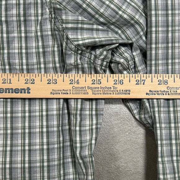 Old Navy Live Mens XXL Green Plaid Pearl Snap Western Shirt Long Sleeve Cotton - Picture 7 of 8